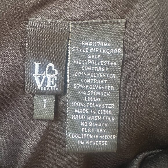 Vintage LOVE TEASE Satin Party Cocktail Dress Size 1 - Picture 8 of 10
